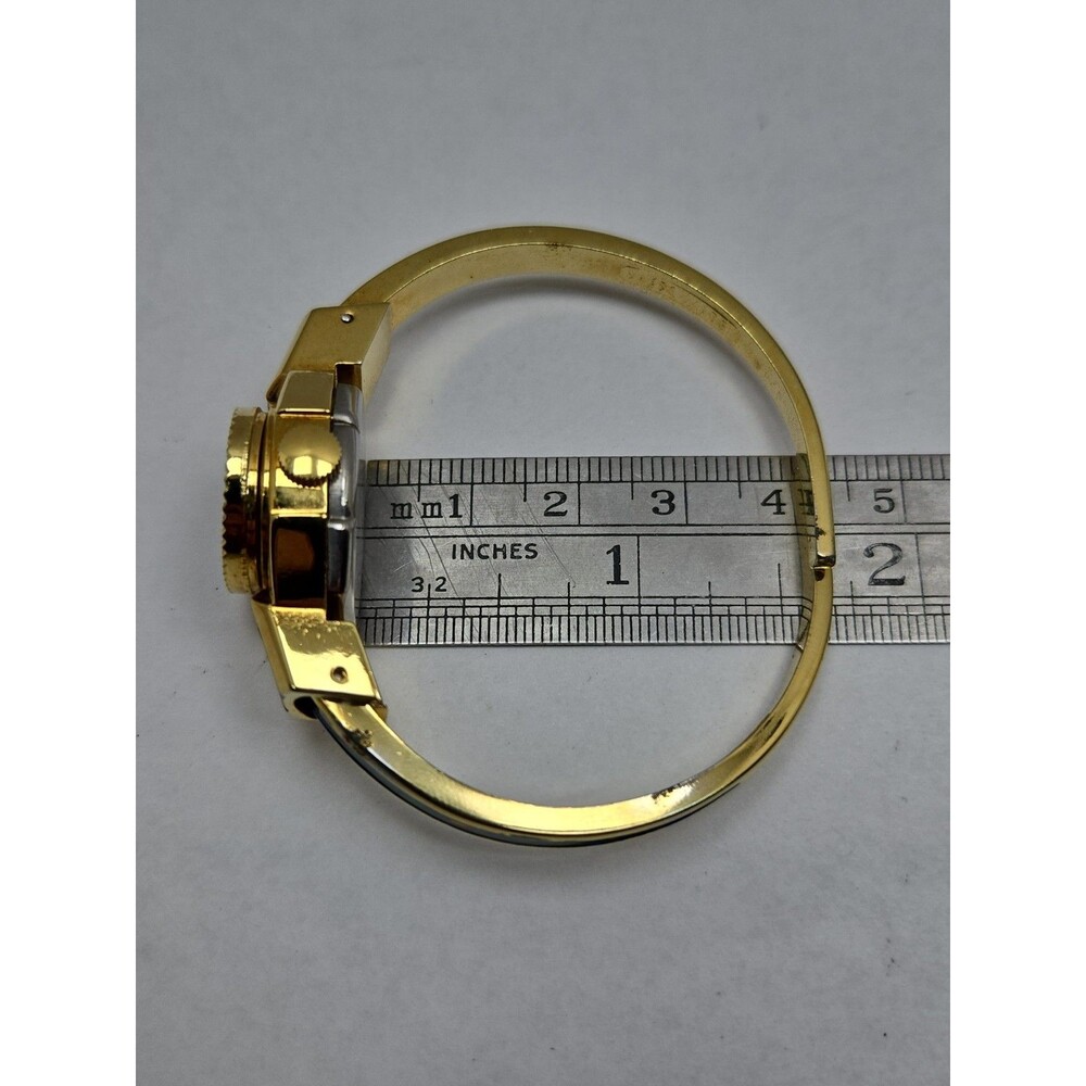 Vintage Alfex Swiss Floral Enamel Hidden Dial Bangle Manual Wind Watch Works - Picture 10 of 16
